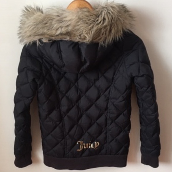 Juicy Couture Girls down hooded puffer Jacket - Picture 2 of 4